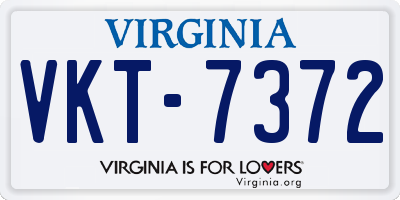 VA license plate VKT7372