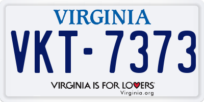VA license plate VKT7373