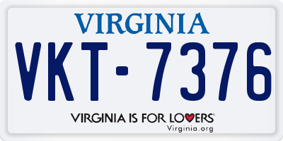 VA license plate VKT7376