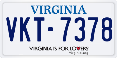 VA license plate VKT7378