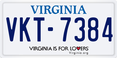 VA license plate VKT7384