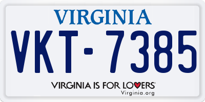 VA license plate VKT7385