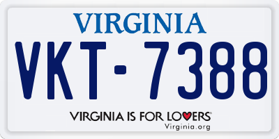 VA license plate VKT7388