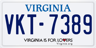 VA license plate VKT7389