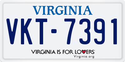 VA license plate VKT7391