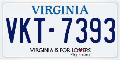 VA license plate VKT7393