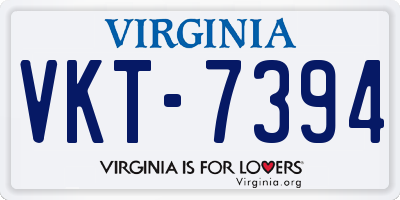 VA license plate VKT7394