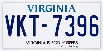 VA license plate VKT7396