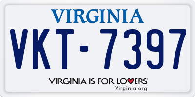 VA license plate VKT7397