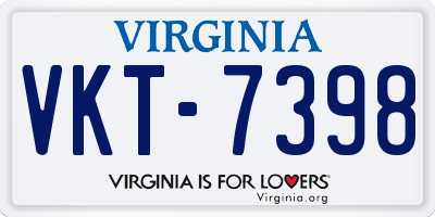 VA license plate VKT7398