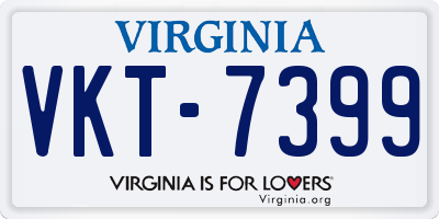VA license plate VKT7399