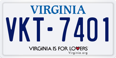 VA license plate VKT7401