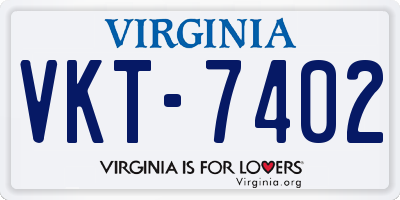 VA license plate VKT7402