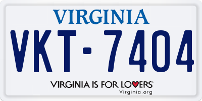 VA license plate VKT7404