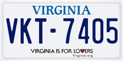 VA license plate VKT7405