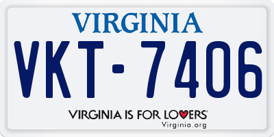VA license plate VKT7406