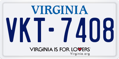 VA license plate VKT7408