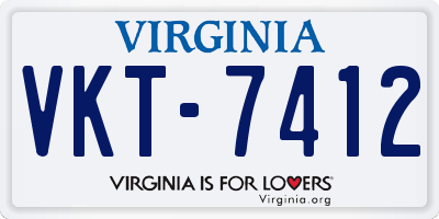 VA license plate VKT7412