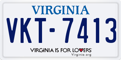 VA license plate VKT7413