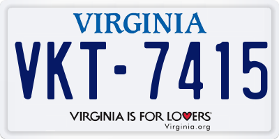 VA license plate VKT7415