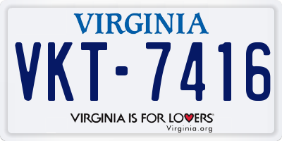 VA license plate VKT7416
