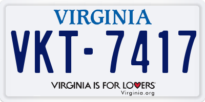 VA license plate VKT7417