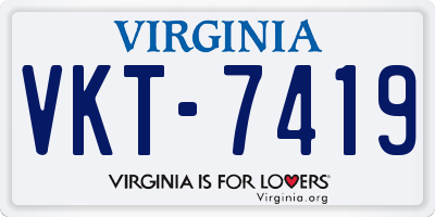 VA license plate VKT7419