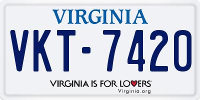 VA license plate VKT7420