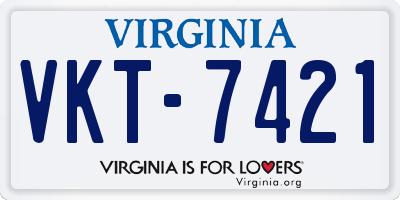 VA license plate VKT7421