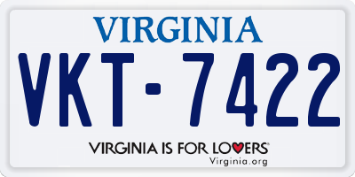 VA license plate VKT7422