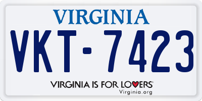 VA license plate VKT7423