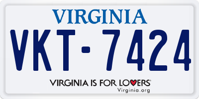 VA license plate VKT7424