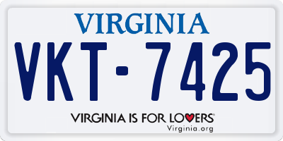 VA license plate VKT7425