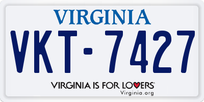 VA license plate VKT7427