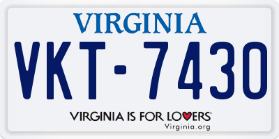 VA license plate VKT7430
