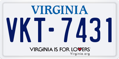 VA license plate VKT7431