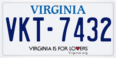 VA license plate VKT7432