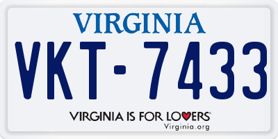 VA license plate VKT7433