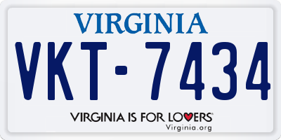 VA license plate VKT7434
