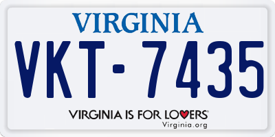 VA license plate VKT7435