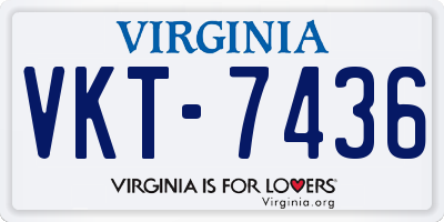 VA license plate VKT7436