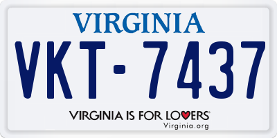 VA license plate VKT7437