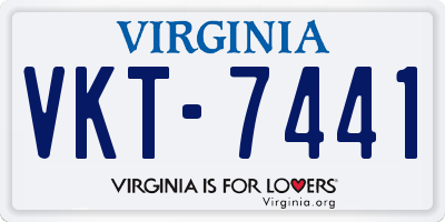 VA license plate VKT7441