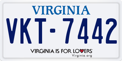 VA license plate VKT7442