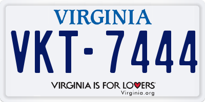 VA license plate VKT7444