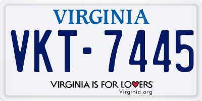 VA license plate VKT7445