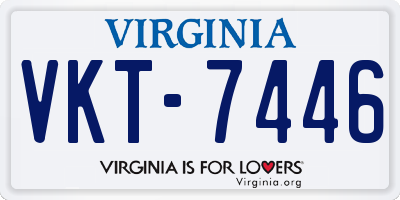 VA license plate VKT7446