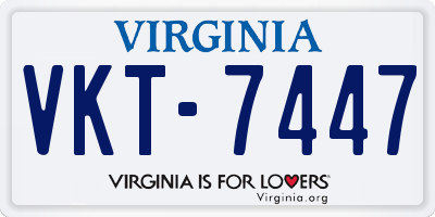 VA license plate VKT7447