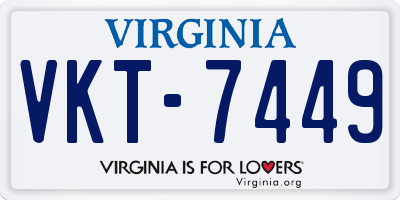 VA license plate VKT7449