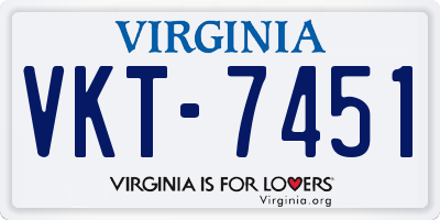 VA license plate VKT7451